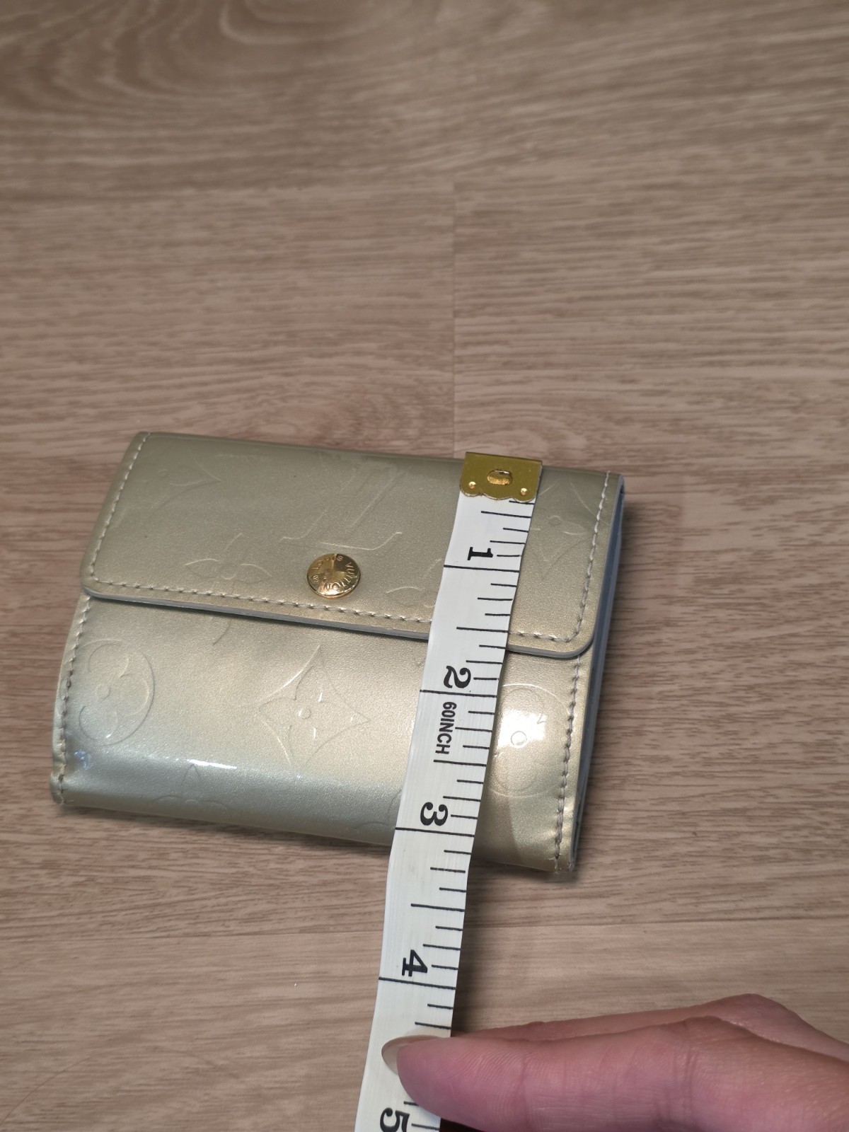 Louis Vuitton Monogram Compact Folding Snap Wallet Credit Card Holder Vernis
