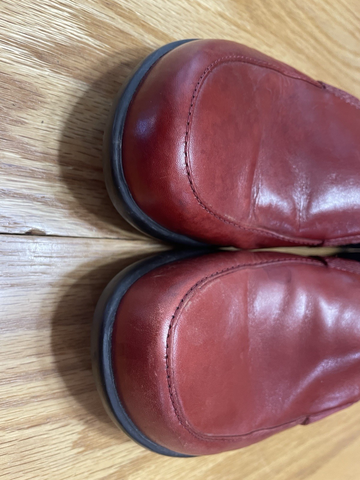 Dansko Red Burgundy Leather Slip On Loafers Womens EU 38 US 7.5-8 Comfort Shoes