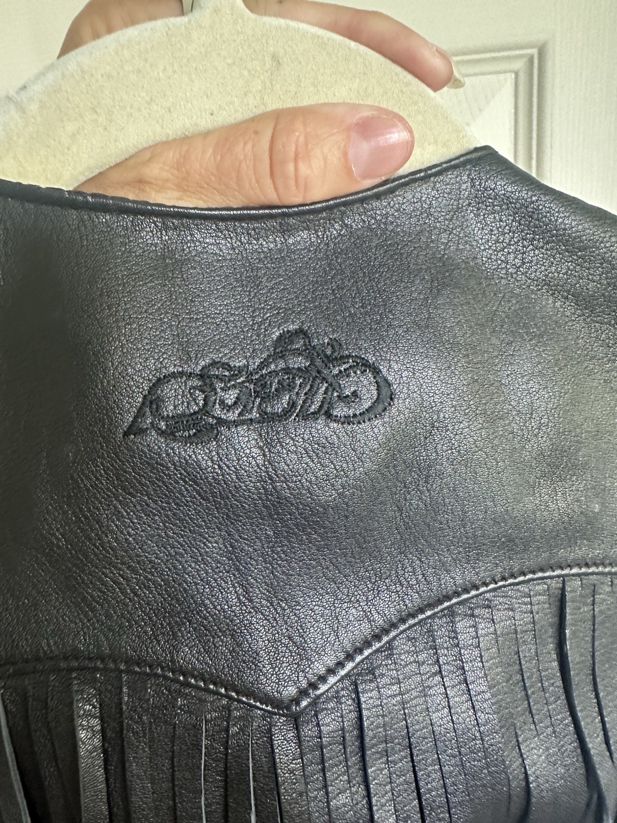 Vintage Easyriders Vest Womens Small Leather Fringe Lace Up Biker Motorcycle 90s