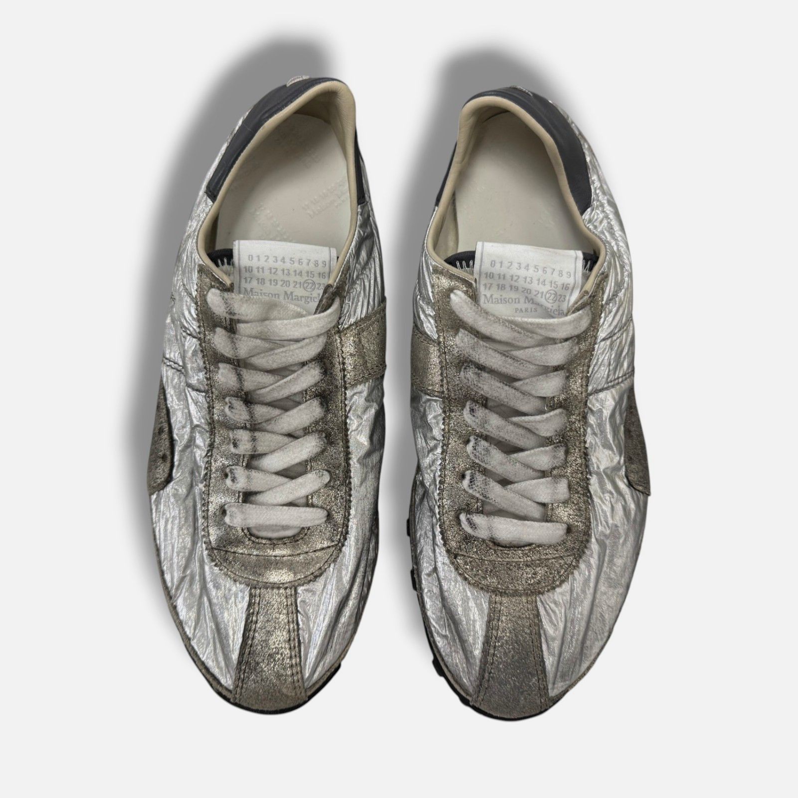 Maison Margiela Women’s Silver Sprinters Low-Top Sneakers Shoes Size EU:37 US:7