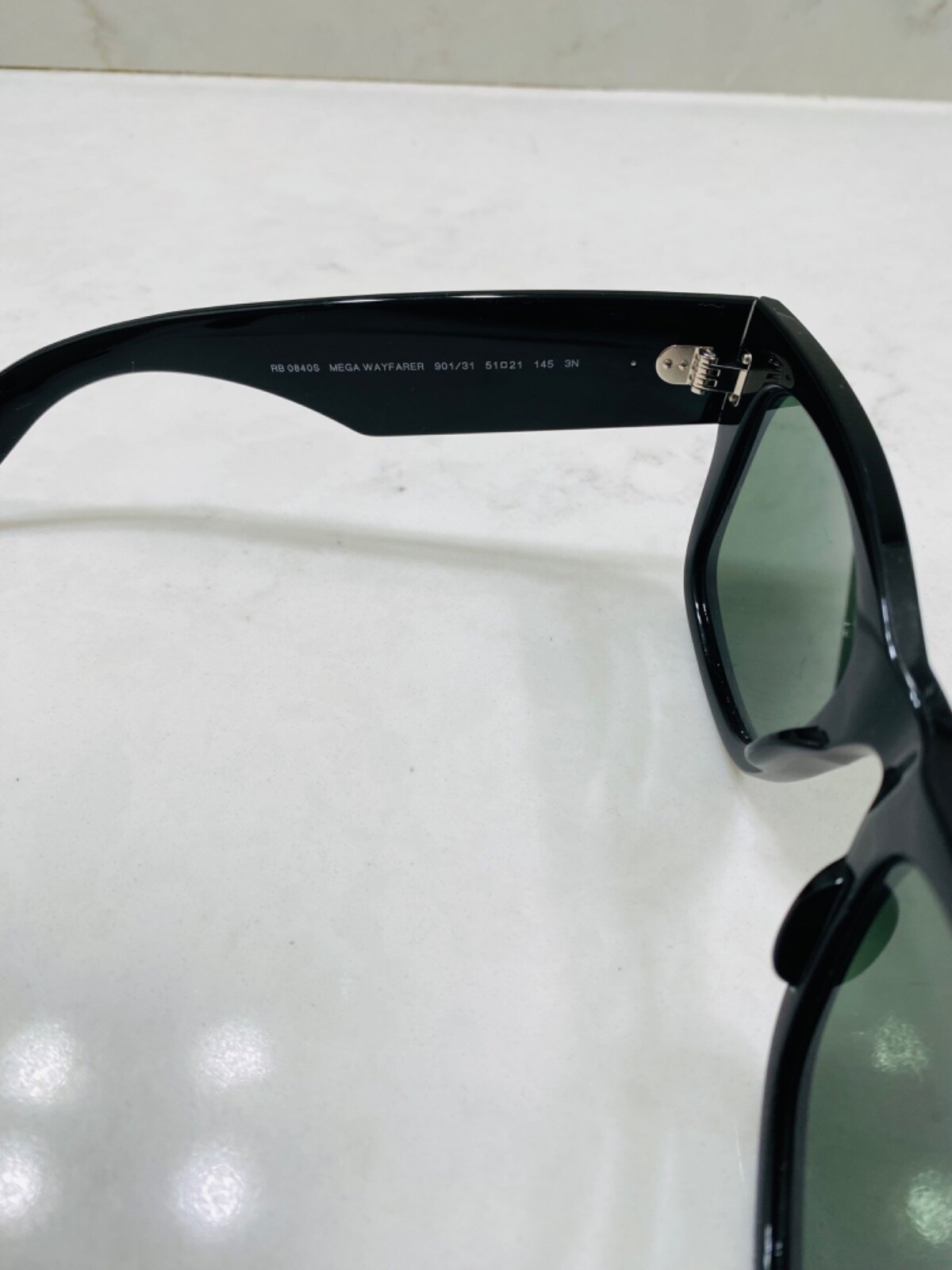 Ray-Ban RB0840S 901/31 51-21 Unisex Square Sunglasses – Black/Green
