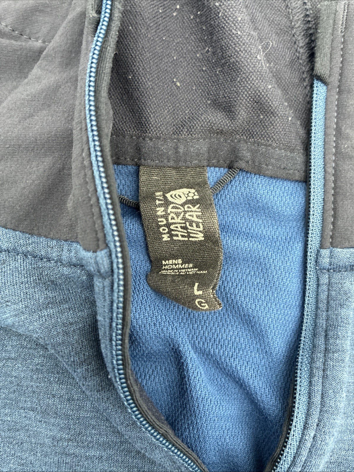 Mountain Hardwear 1/2” Zip Pullover Hoodie Jacket Blue Men’s Size Large