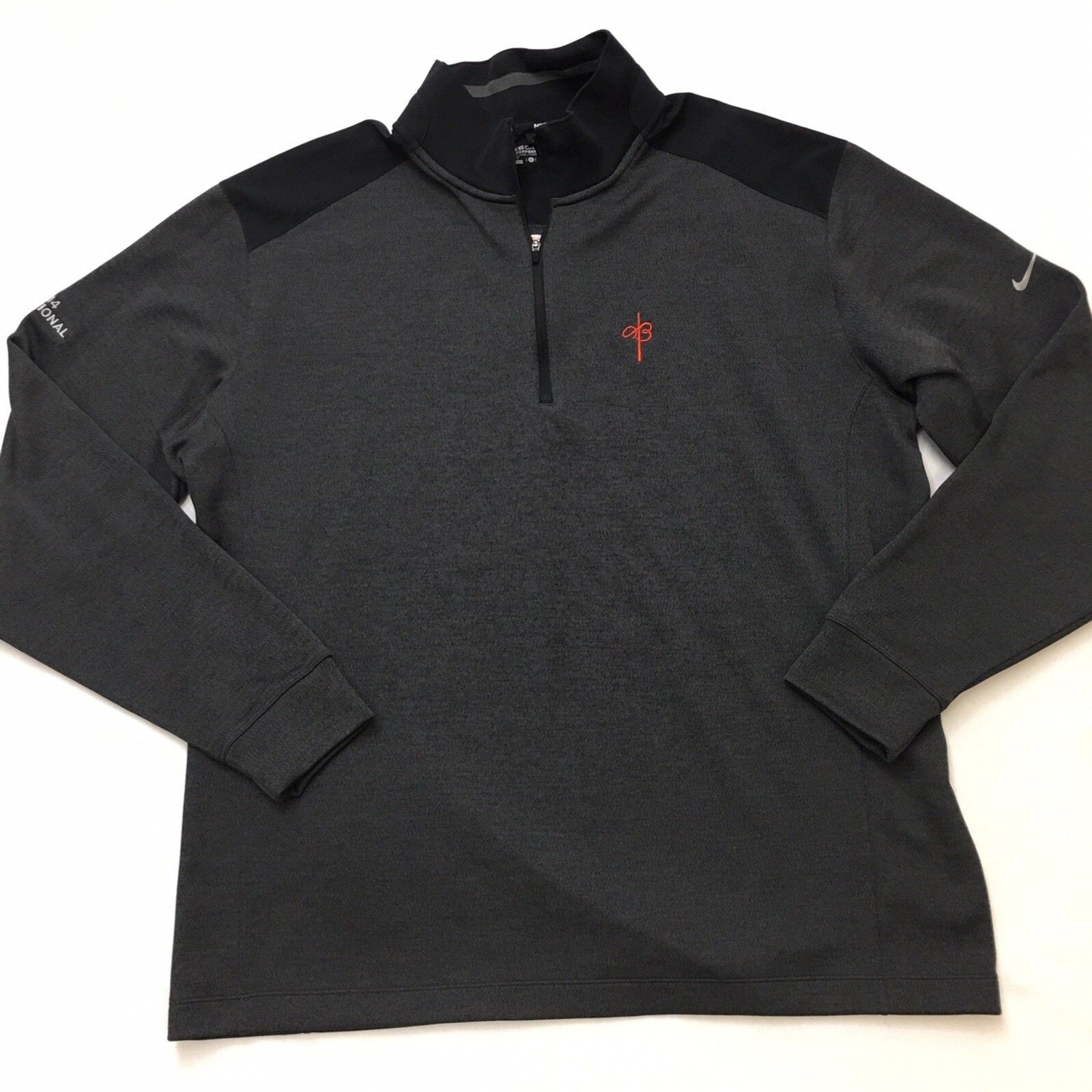 NIKE GOLF 1/4 Zip Jacket Mens XL Gray Tour Performance Dri Fit Long Sleeve