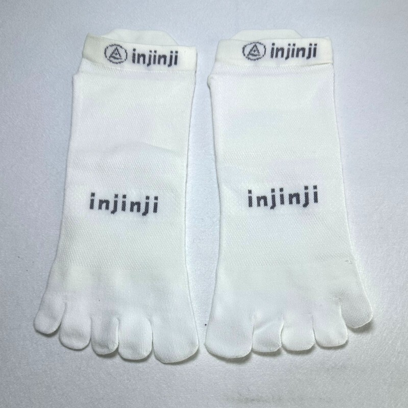 4 Pairs Men’s Lightweight Running No Show Toe Socks White Size XL INJINJI