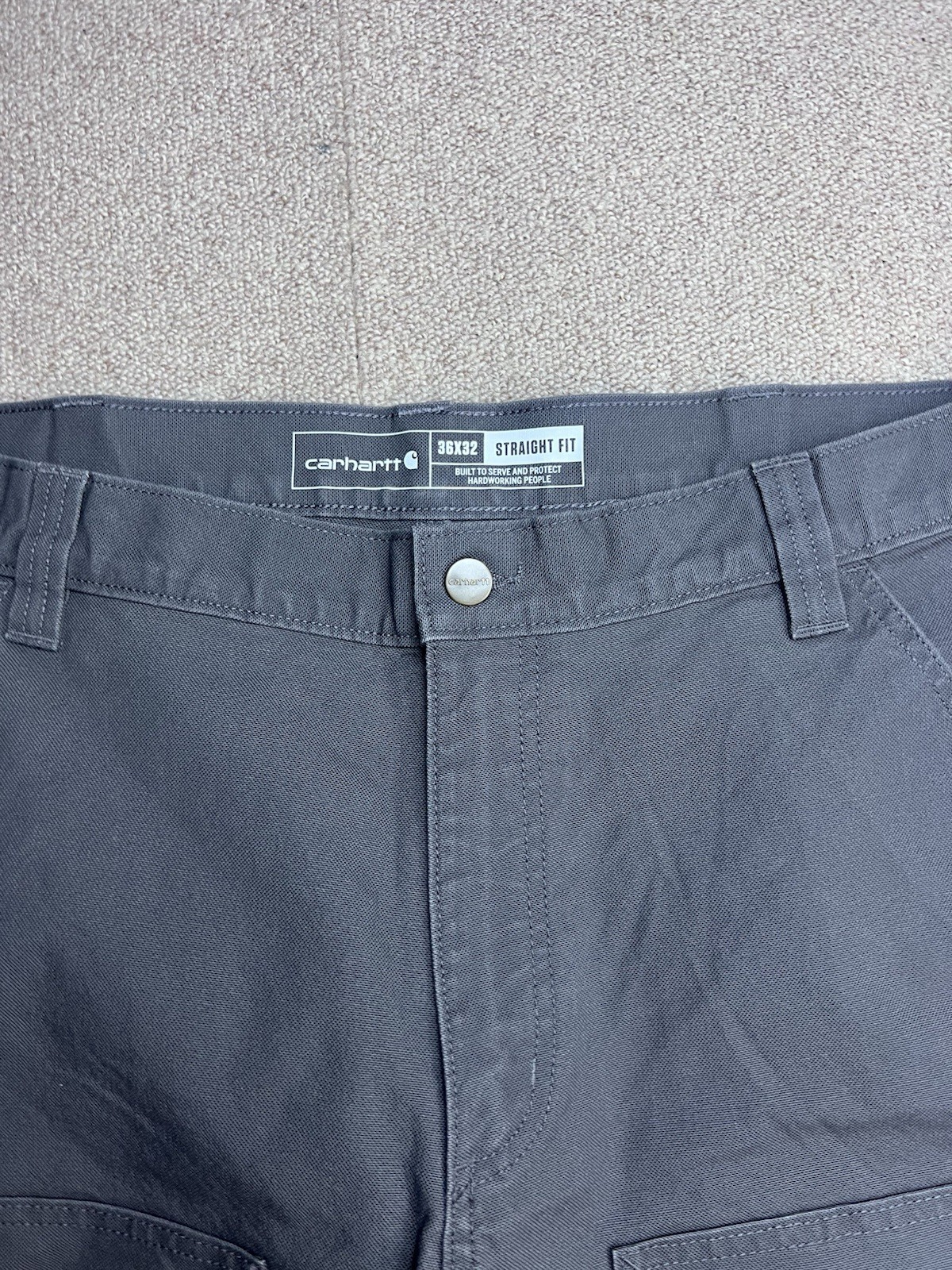 Carhartt Rugged Flex 103340 Double Front Duck Pants Gravel 36×32 NWT