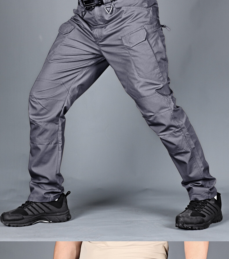 Men Tactical Cargo Pants Soldier Straight-fit Work Combat Trousers Outdoor