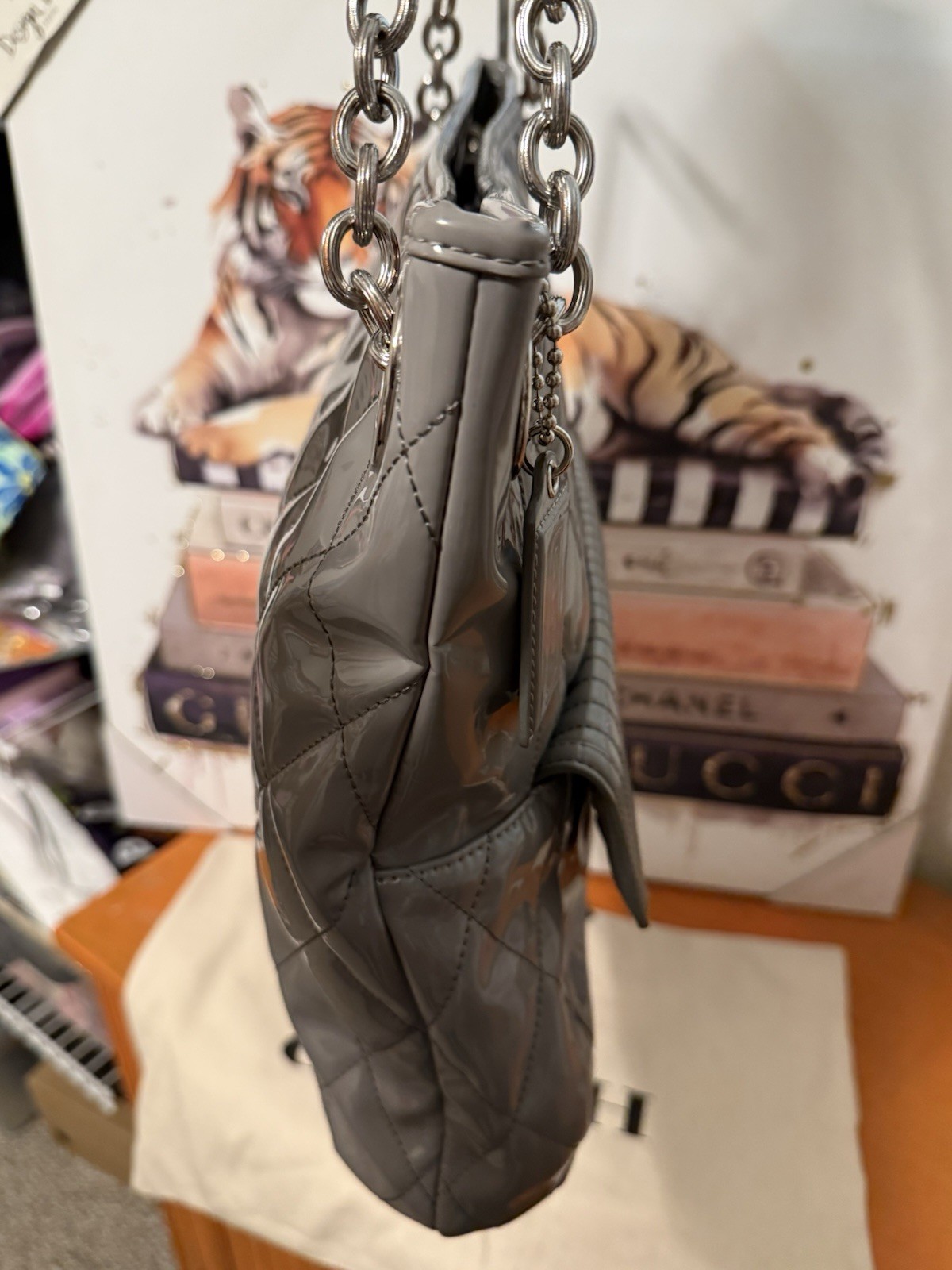 Coach Poppy Liquid Gloss 2 Way Bag with Dustbag