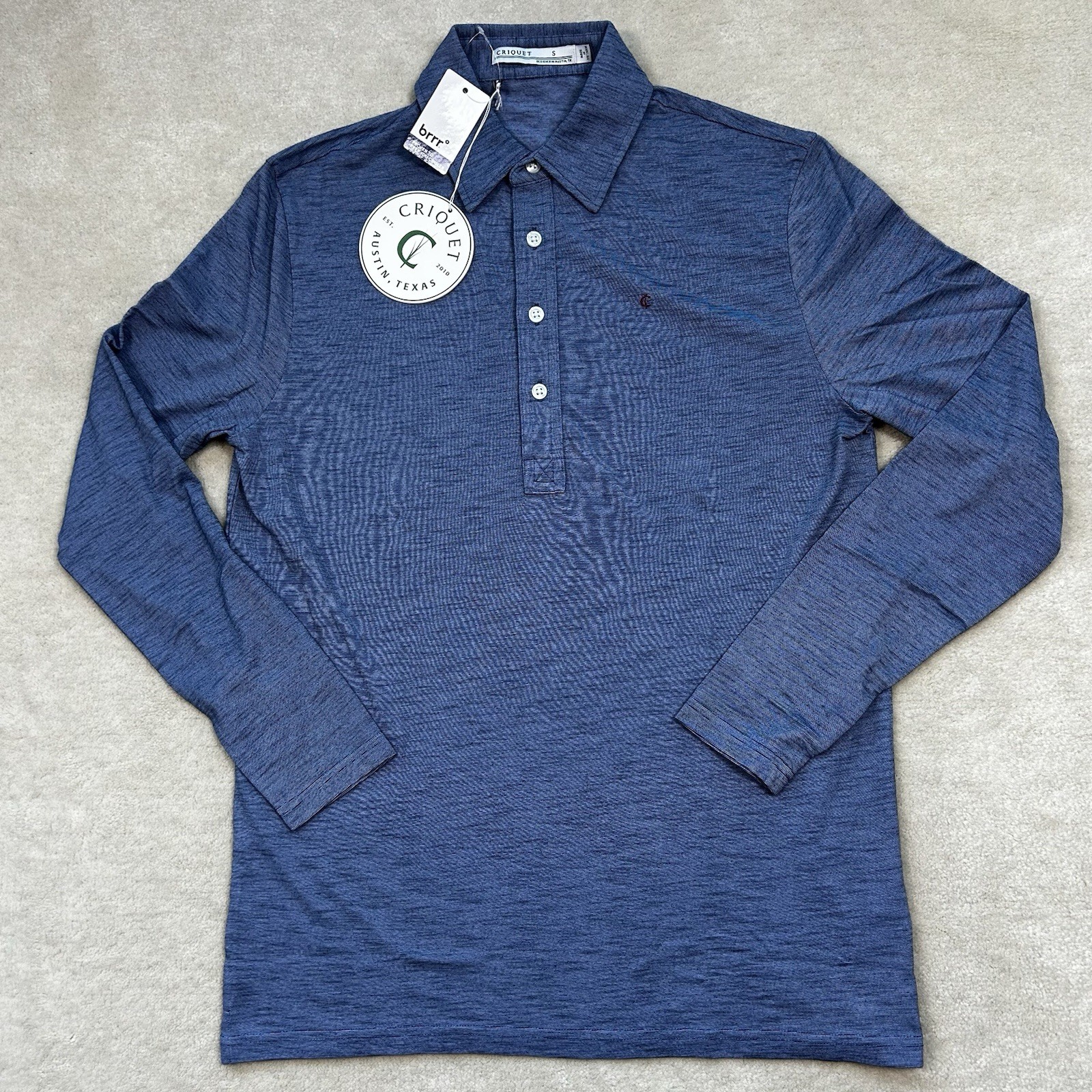 Criquet Brrr Performance Range Polo Shirt Men Small Cooling Wicking Lightweight