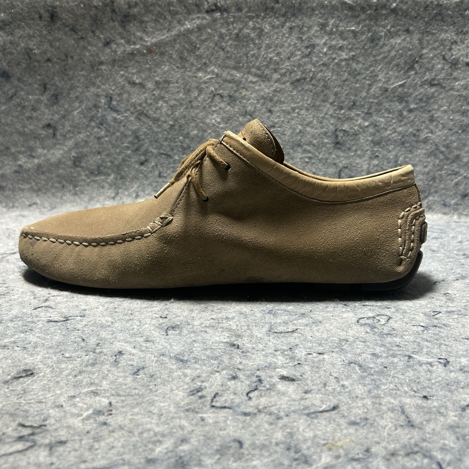 Louis Vuitton Suede TD0053 Shoes Tan Beige Size 38 Made in Italy LV