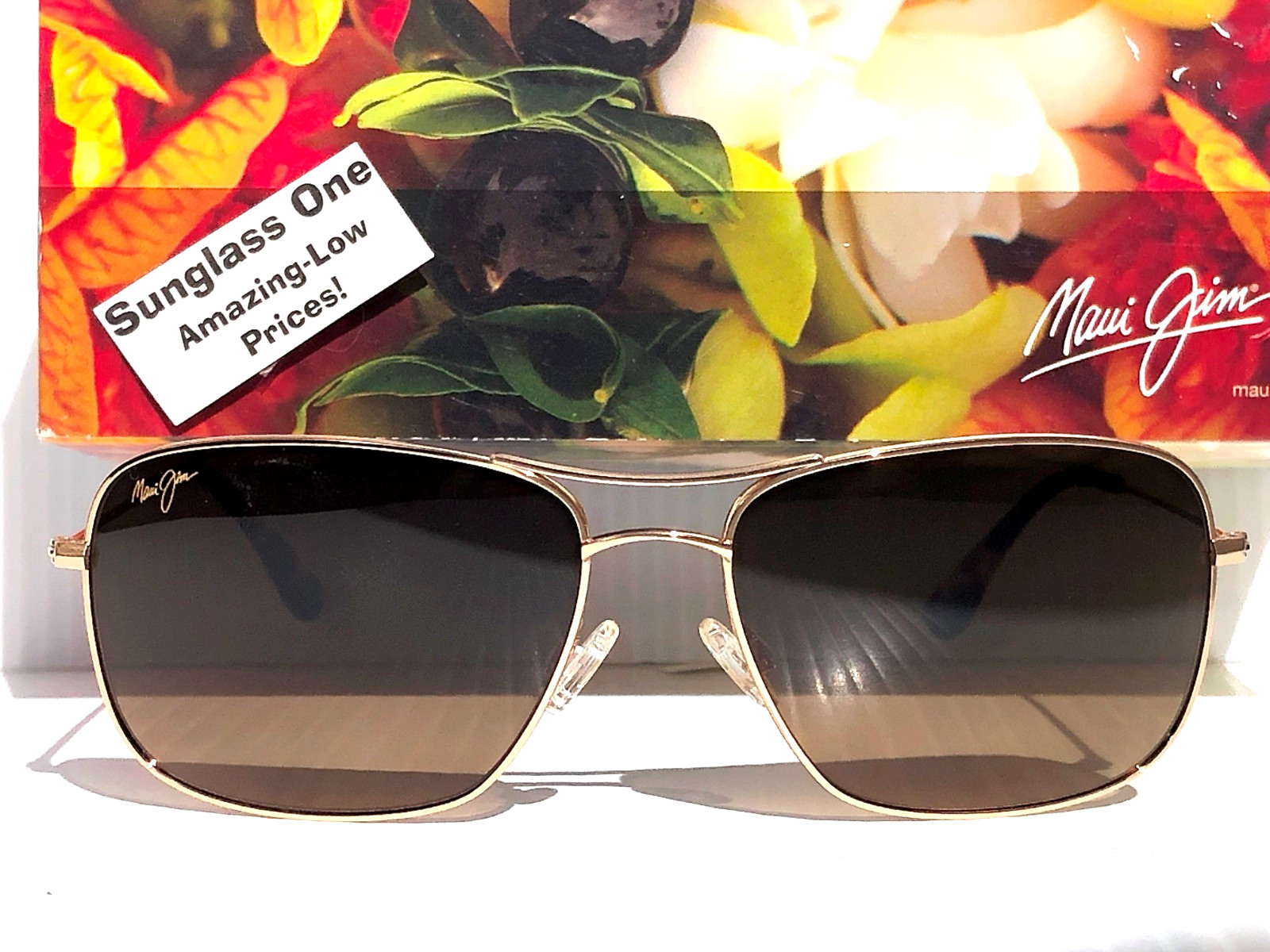 Maui Jim WIKI WIKI Shiny Gold POLARIZED HCL Bronze Lens Sunglass HS246-16