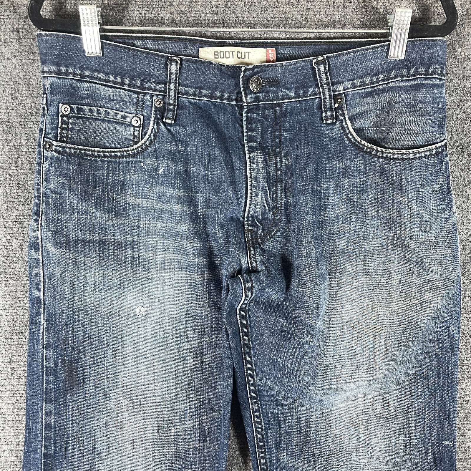 Levis 527 Bootcut Mens 34×34 Blue Jeans Distressed Vintage Y2K Grunge Western