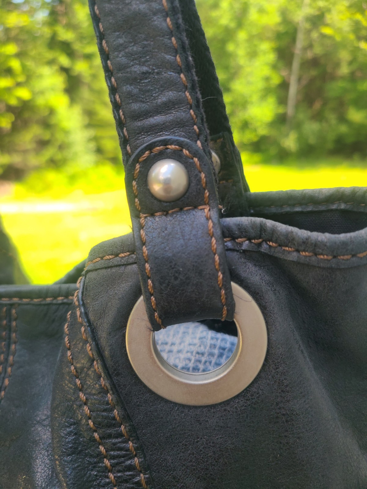 FOSSIL HATHAWAY Shoulder Bag Tote Satchel Purse Black Leather