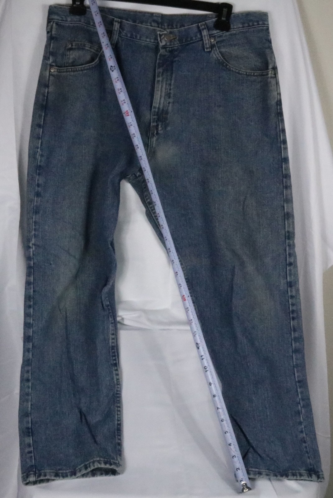 Wrangler Five Star Premium Relaxed Fit Jeans Men 38×30 Blue Denim Cotton Comfort