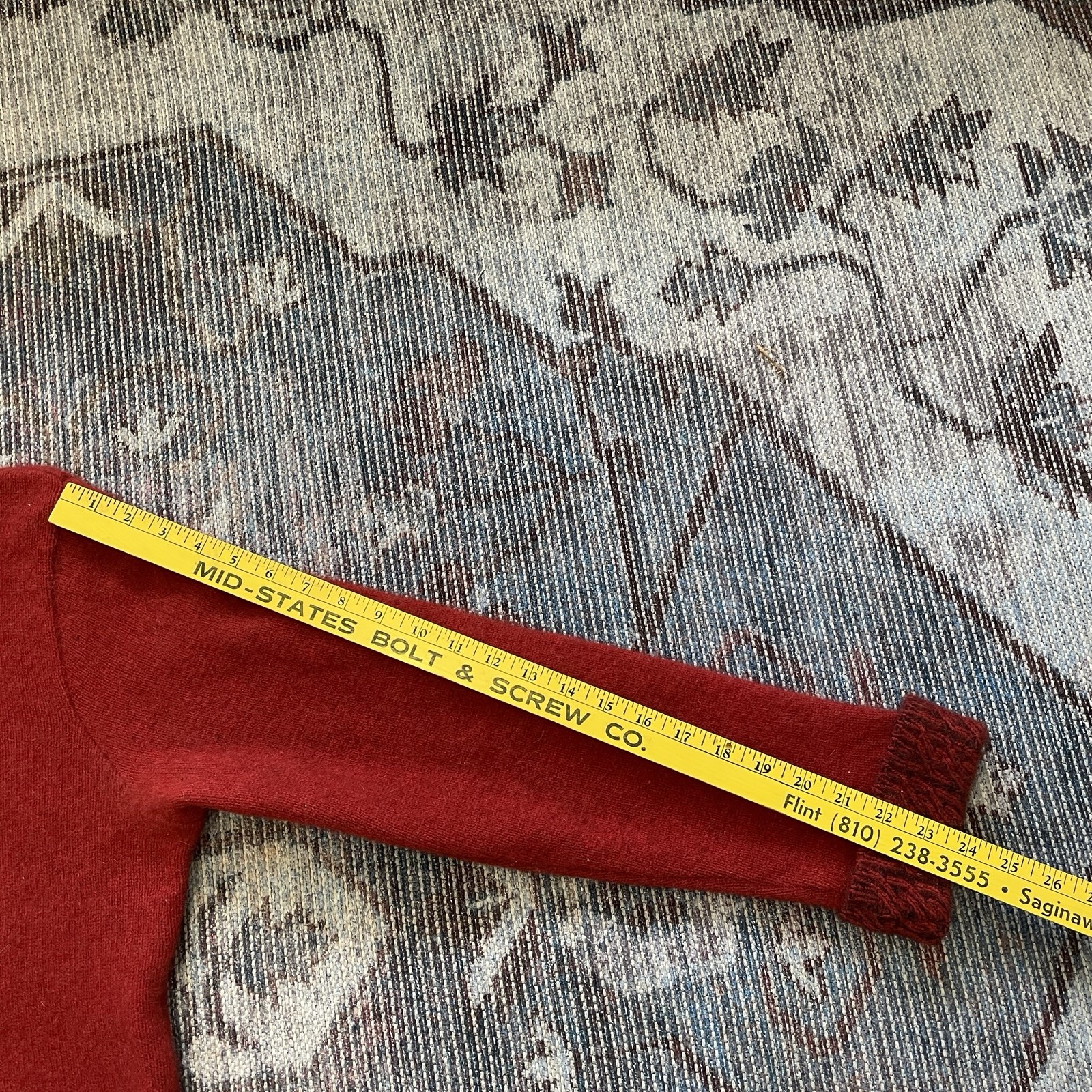 KORU Two Tone Red Jumper Sweater Wm’s XL Merino Wool, Possum,Silk Retail $240