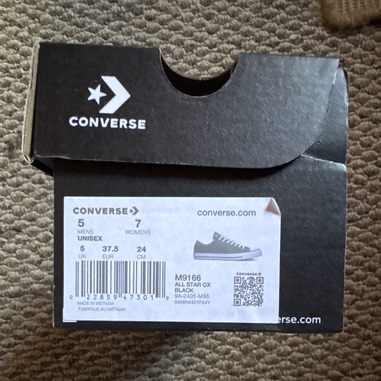 Converse Chuck Taylor All Star Ox Low Top Canvas Sneakers Black/White M9166