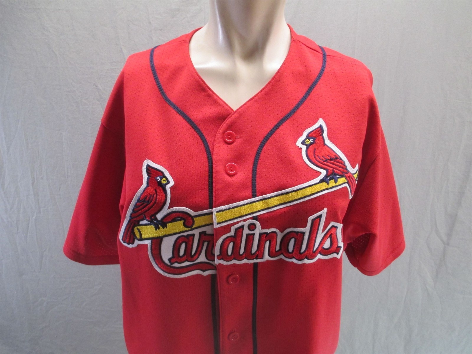 St Louis Cardinals Authentic Size L Mens Red Logo Majestic Baseball Jersey 567