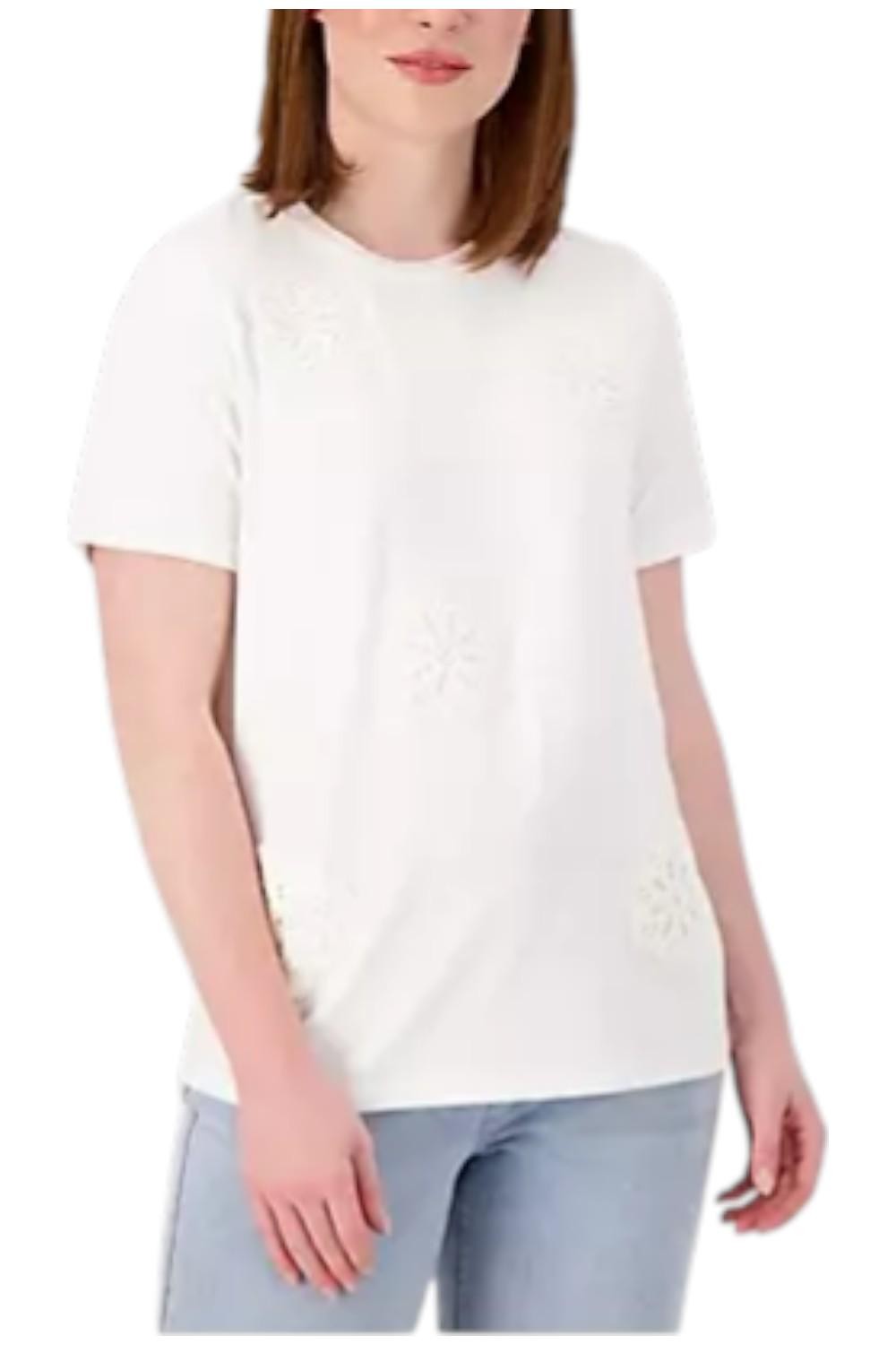 Laurie Felt Cotton Spandex Rayon Made from Bamboo Tee White