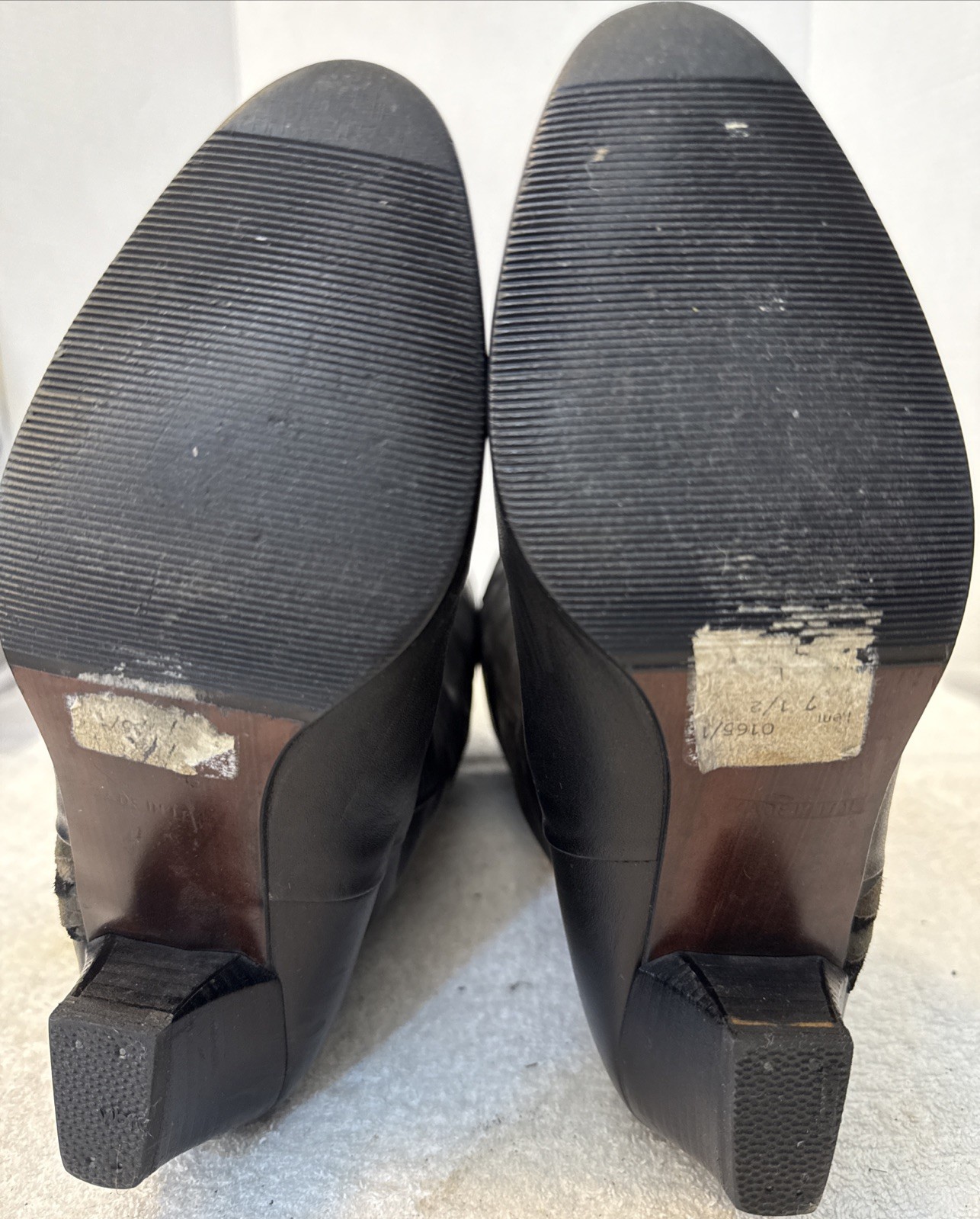 Madeleine Womens Black Leather Vibram Boots Size 7.5 Made In Italy