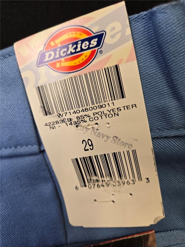.= Dickies Easy Care Shorts 13″ Loose Fit Men Size 29 Cell Pocket Blue AV546 NEW