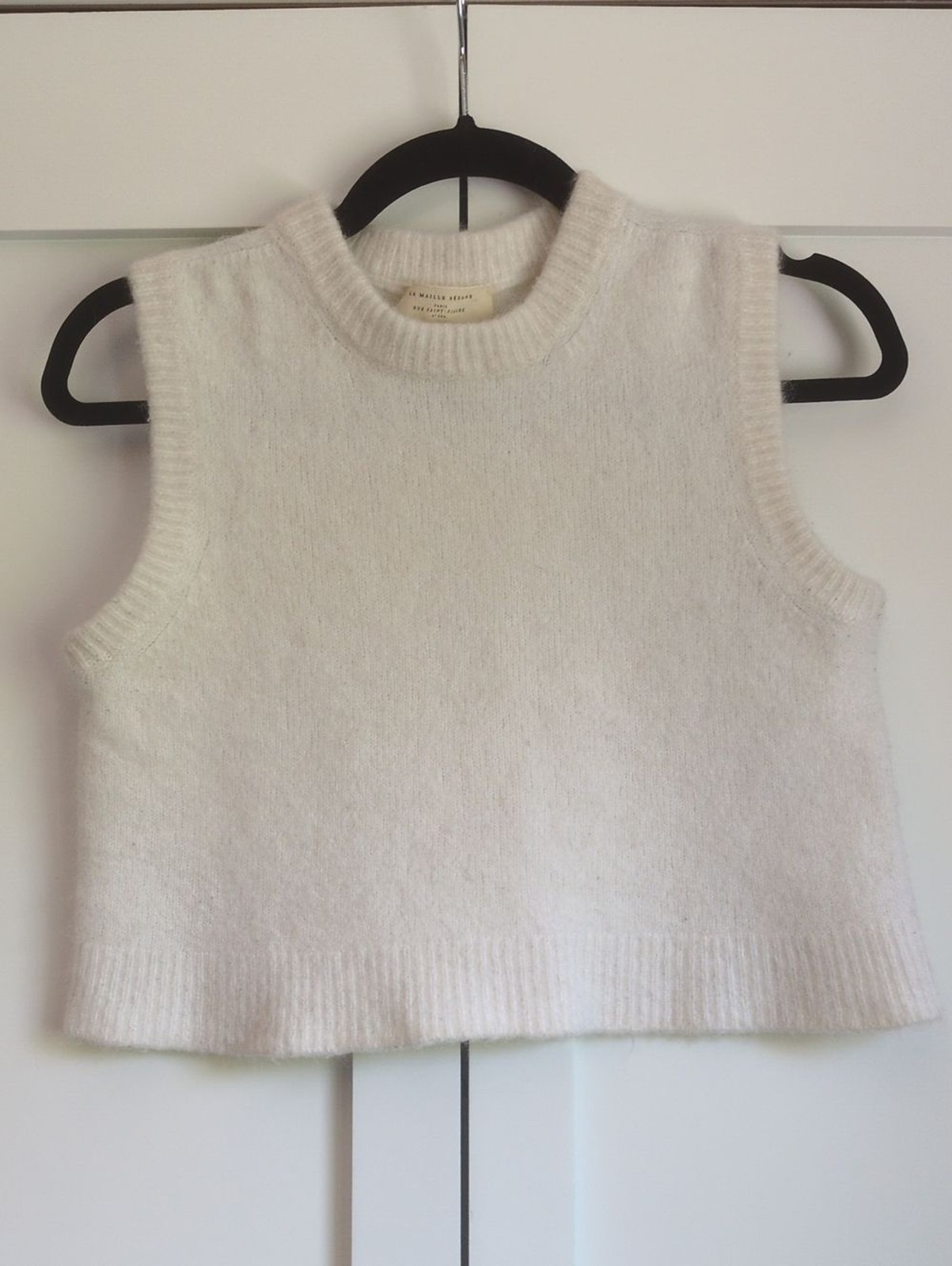 Sézane Samuel Sweater Vest Size S Cream Baby Alpaca Merino Wool Blend