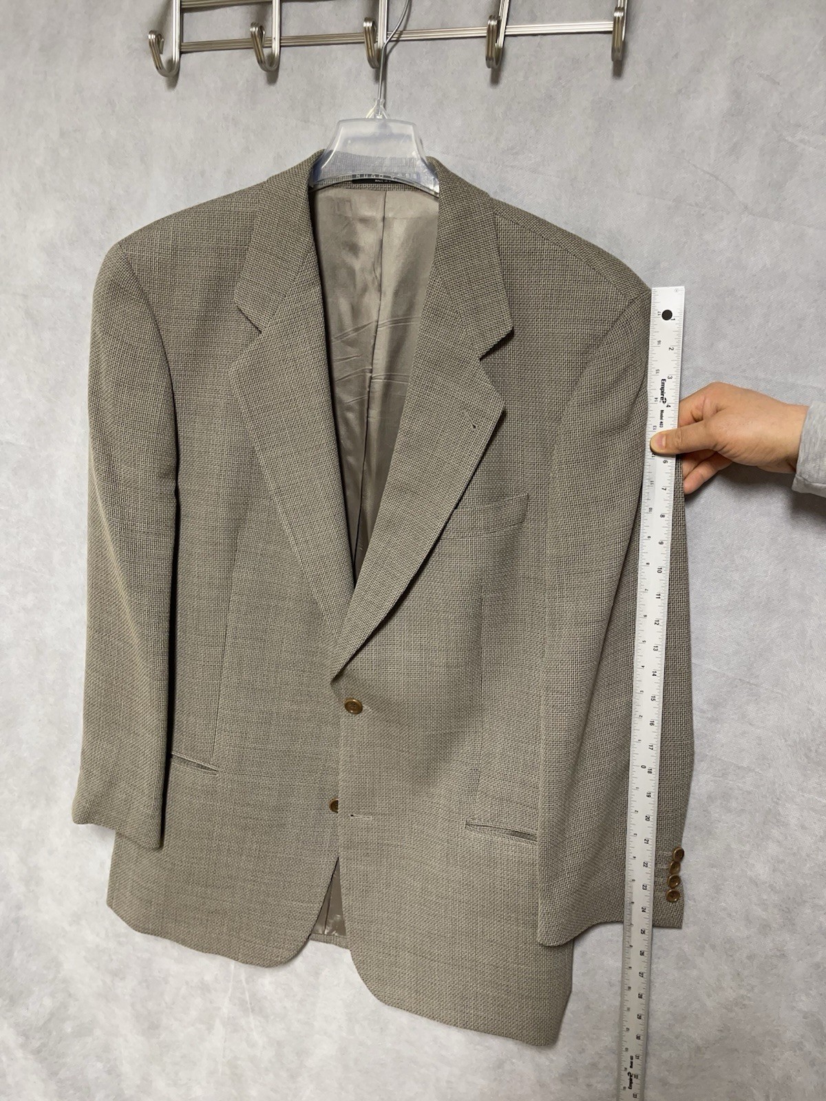 Hugo Boss Loro Piana Blazer Men 44L Galilei Super 110 Wool Flannel Textured Luxe