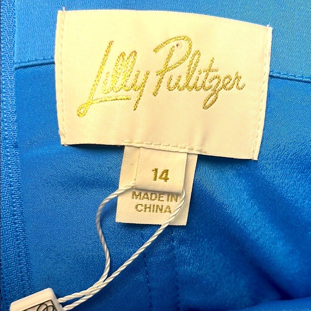 Lilly Pulitzer Carlynn Strapless Sati Morelle Blue Dress Size 14