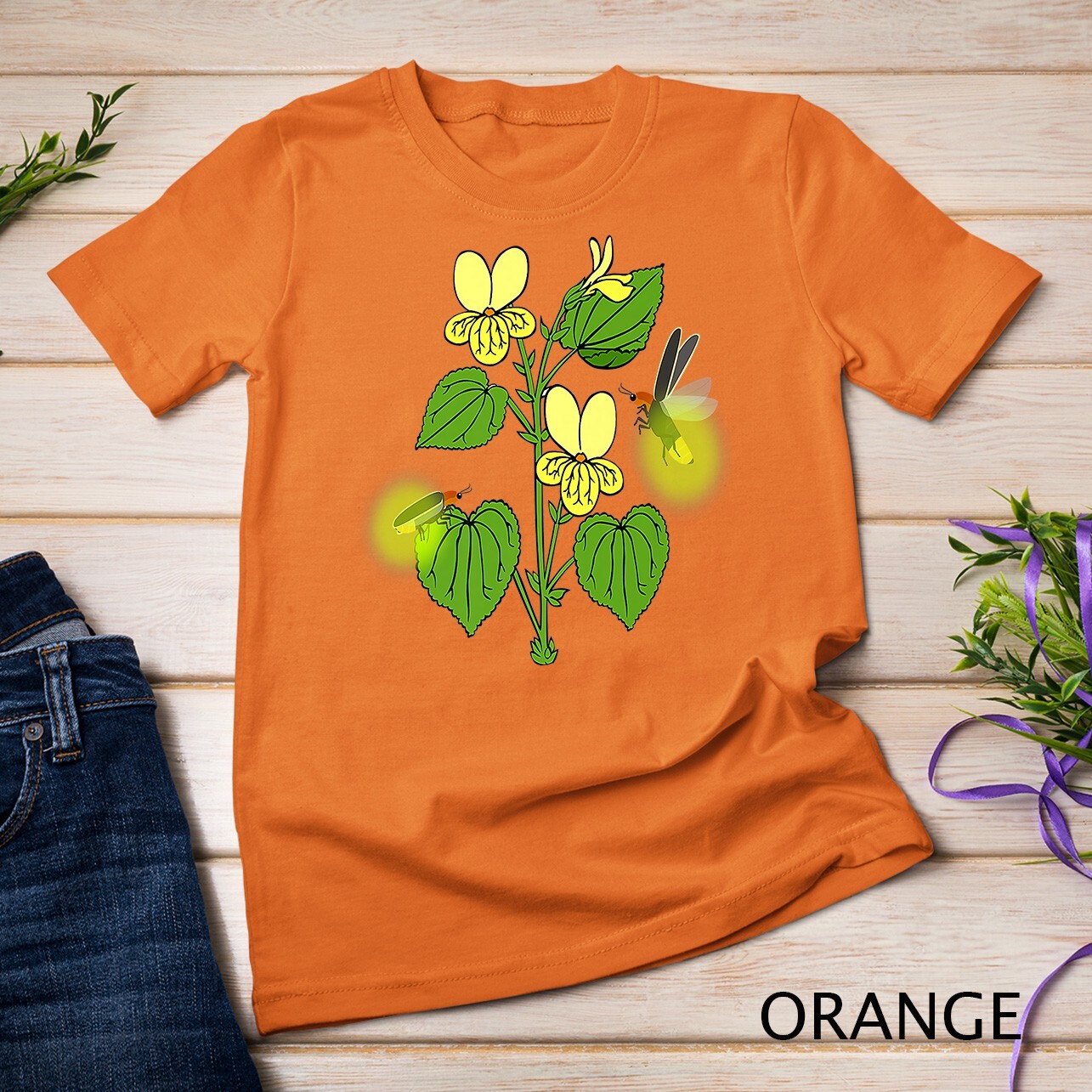 Lightning Bugs and Flowers Bugs Insects Entomology Beetle Premium Unisex T-shirt