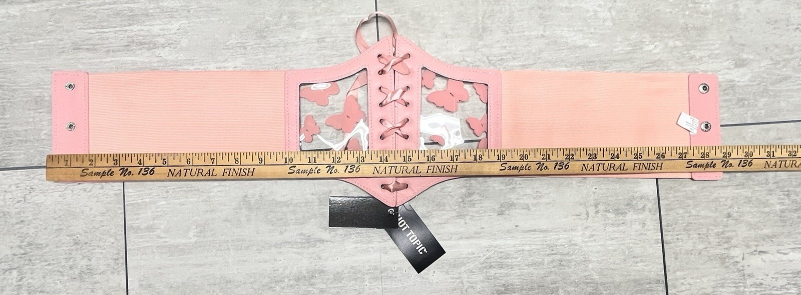 Hot Topic Women’s Lace Up Corset Belt Snap Closure, Lot Of 2 , Pink And Black