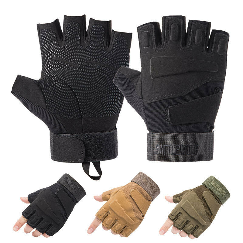 Tactical Half Finger Gloves Men’s Army Military Combat Outdoor Sports Fingerless