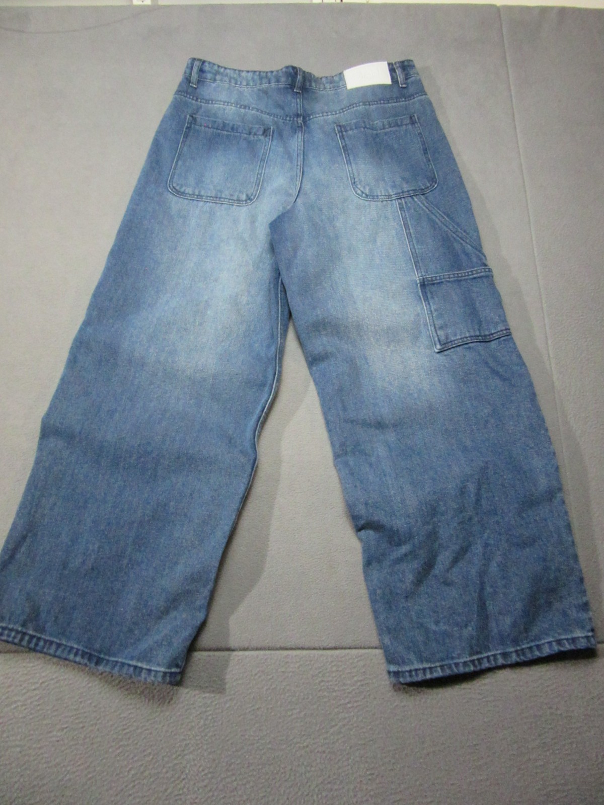 BoohooMAN Jeans Mens 36 Blue Baggy Extra Wide Leg Denim Carpenter EDM Skater