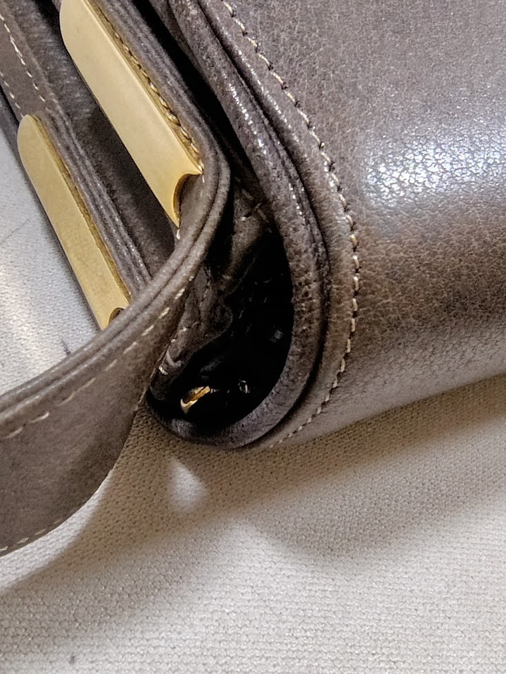 Gucci Vintage Shoulder Bag Leather Brown Authentic 389T0353