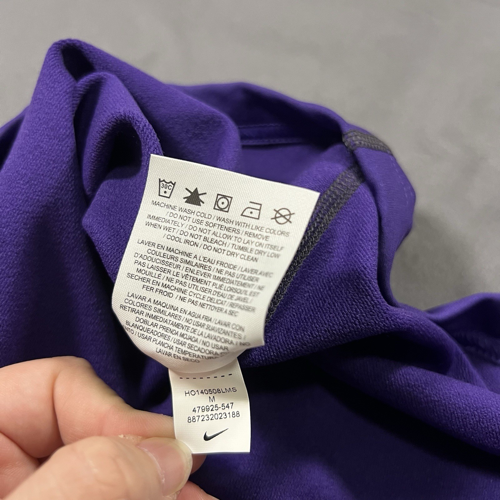 Nike Pro Combat HyperWarm Dri Fit Max Medium Purple & Black Fitted Men’s NWT