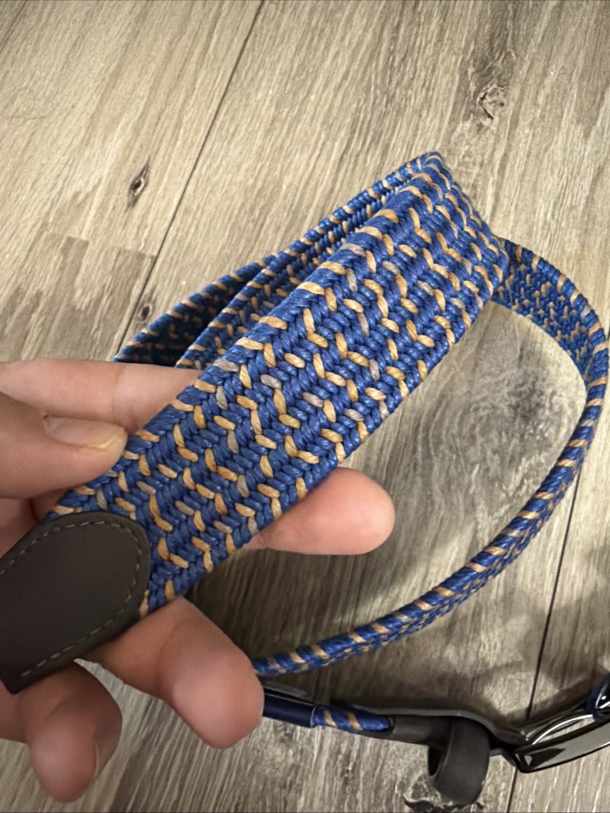 Original Penguin Elastic Fabric Woven Stretch belt Size M34-36 Blue/yellow