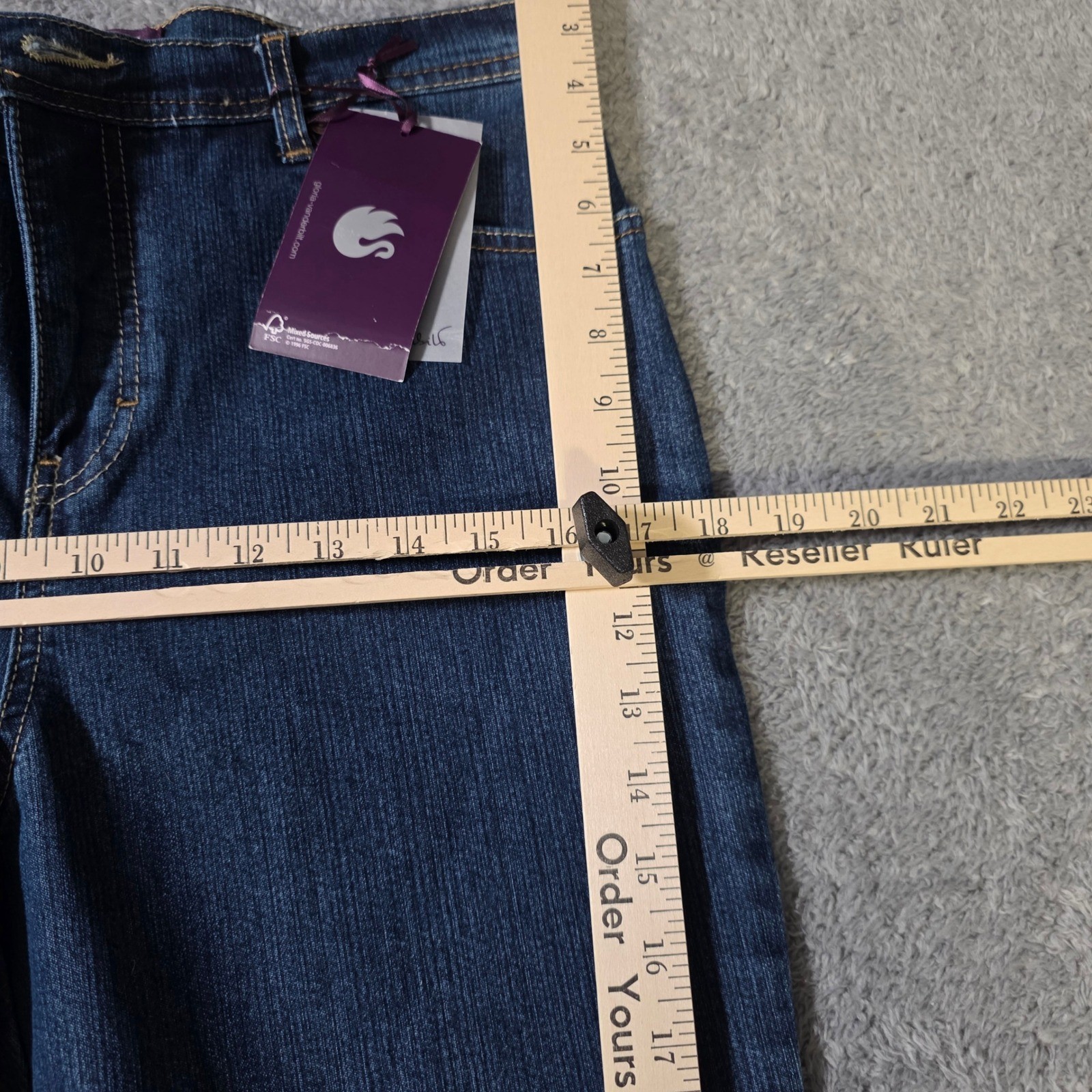 Gloria Vanderbilt Womens 12P Amanda Classic Fit Jeans Blue High Rise Tapered Leg