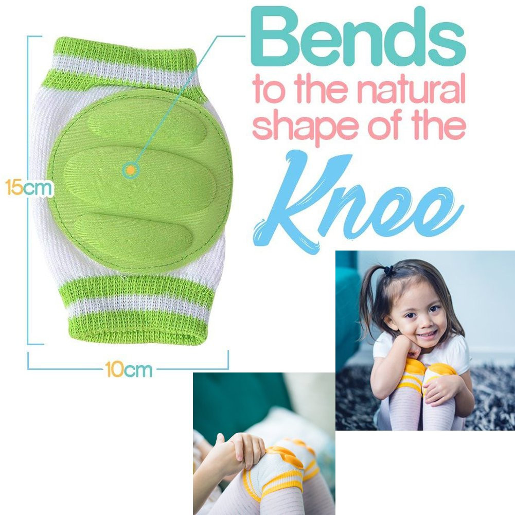 3 Pairs Baby Knee Pads for Crawling – Adjustable Breathable Waterproof Safety Pr