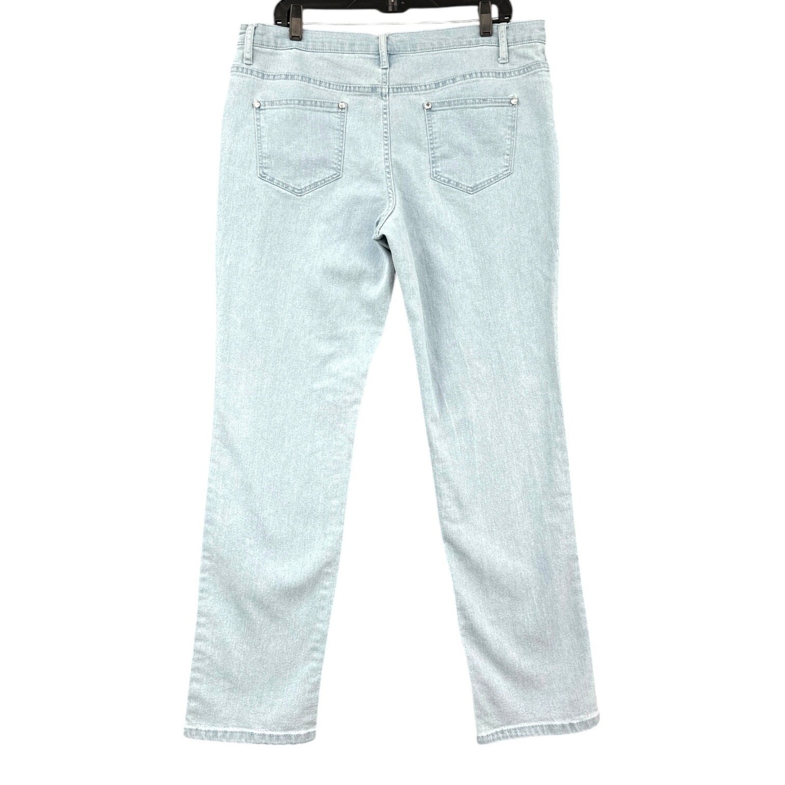 VENUS Light Blue 5-Pocket Diamond Button Closure Zipper Fly Jeans Size USA 16