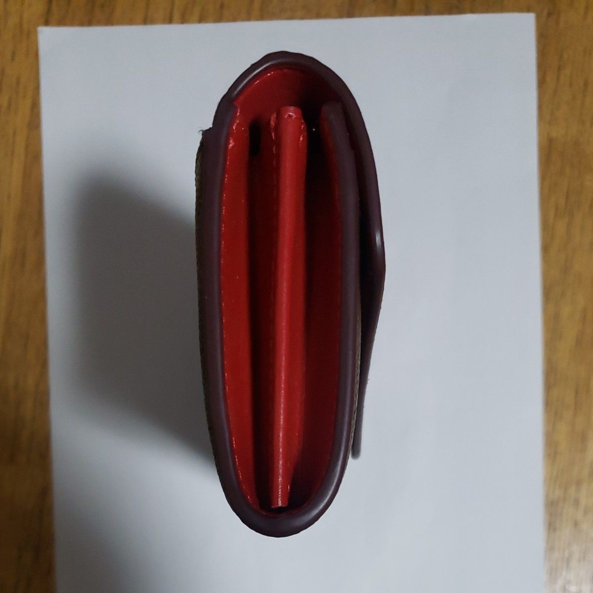 Coach Long Wallet, Envelope Style, Two-Tone, Red and Brown