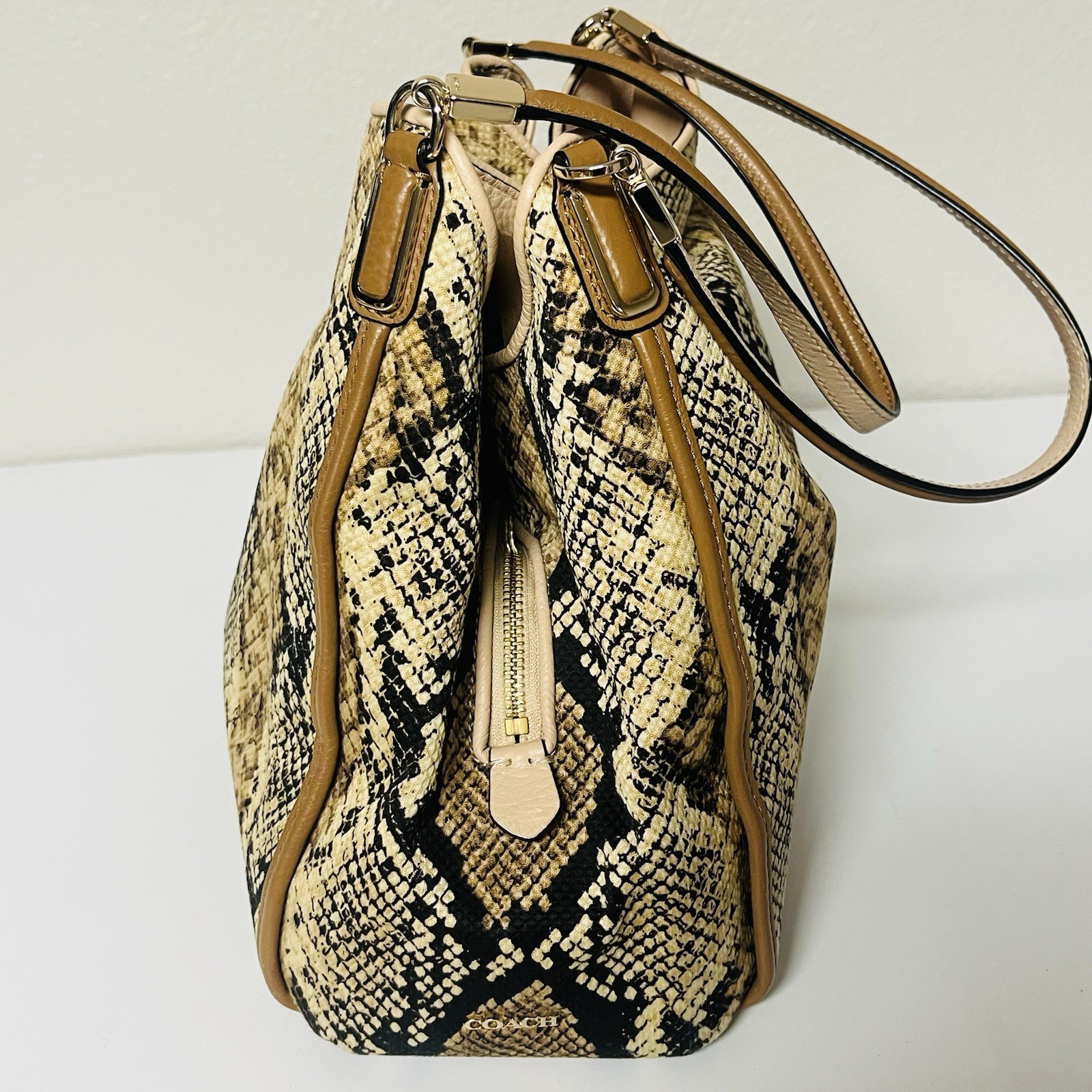 Coach Madison Python Printed Phoebe Shoulder Bag 31502 with Dust Bag