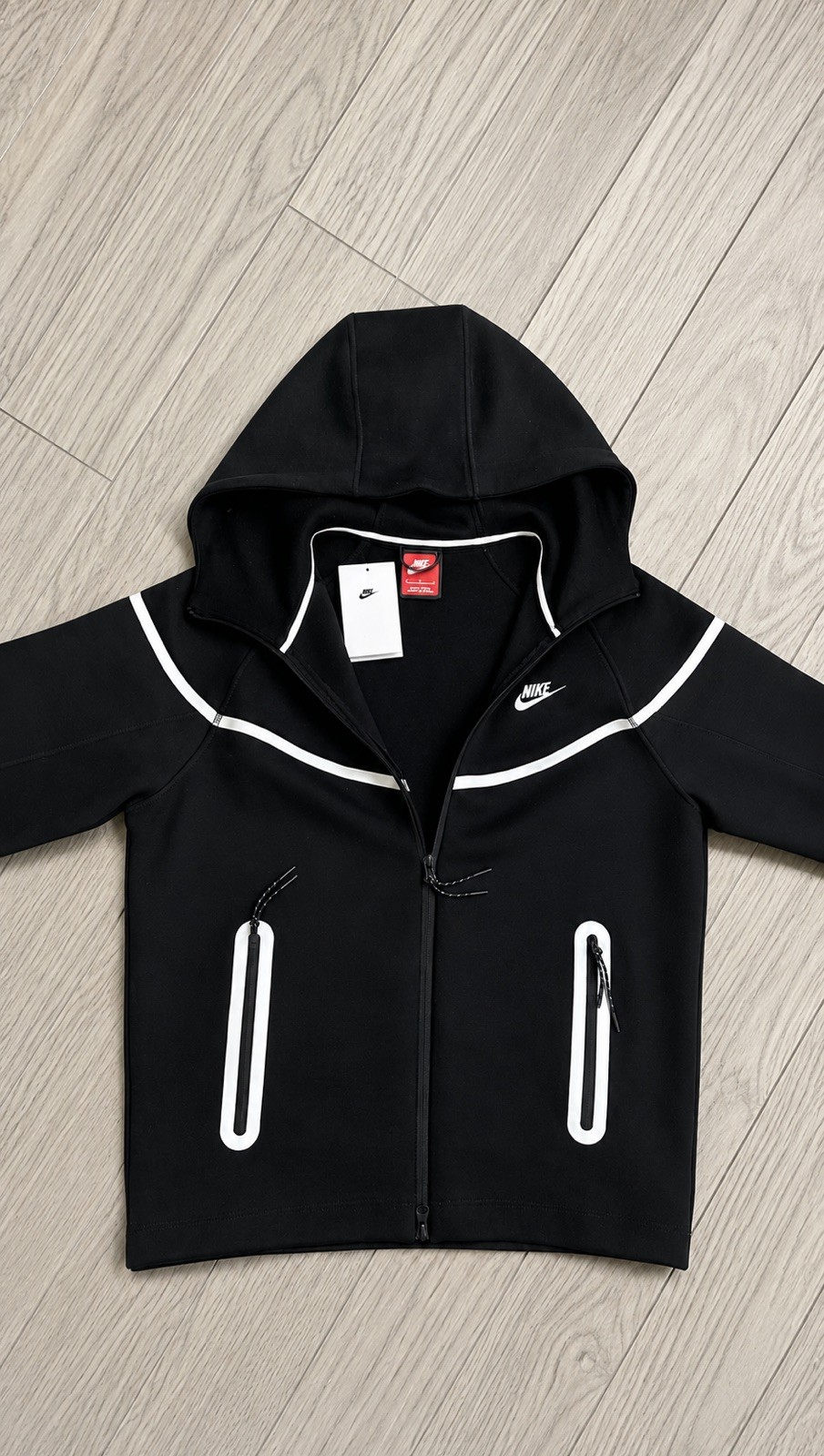 Nike Tech Zip up Fleece Black Reflective Hoodie XL