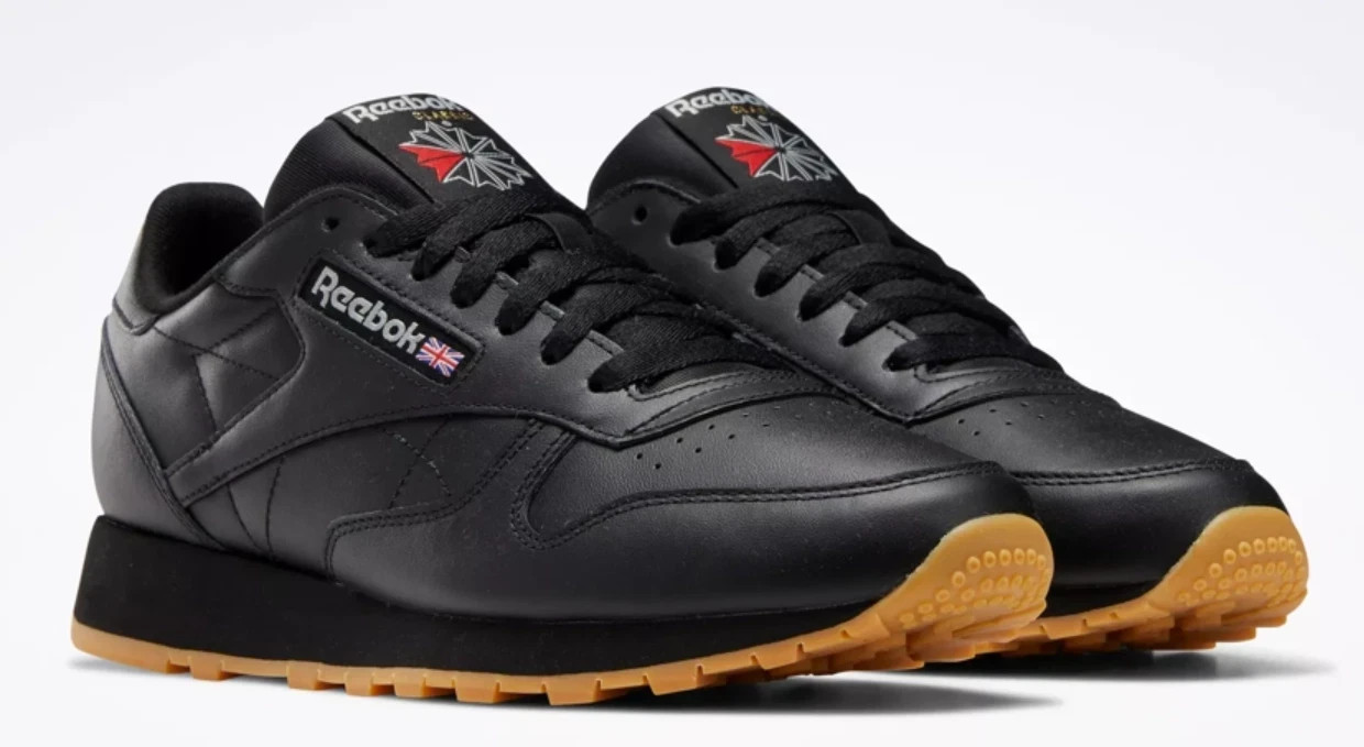 NWOB Reebok Classic Leather 100008493 BLK / GUM SZ 9