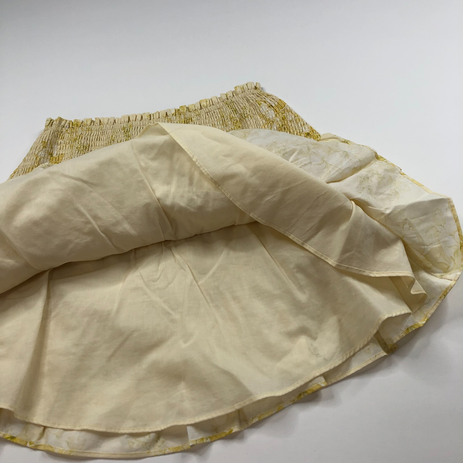 Intermix OS (Fits 22In) Pull On Tiered Mini Skirt All Over Print Yellow HRJ