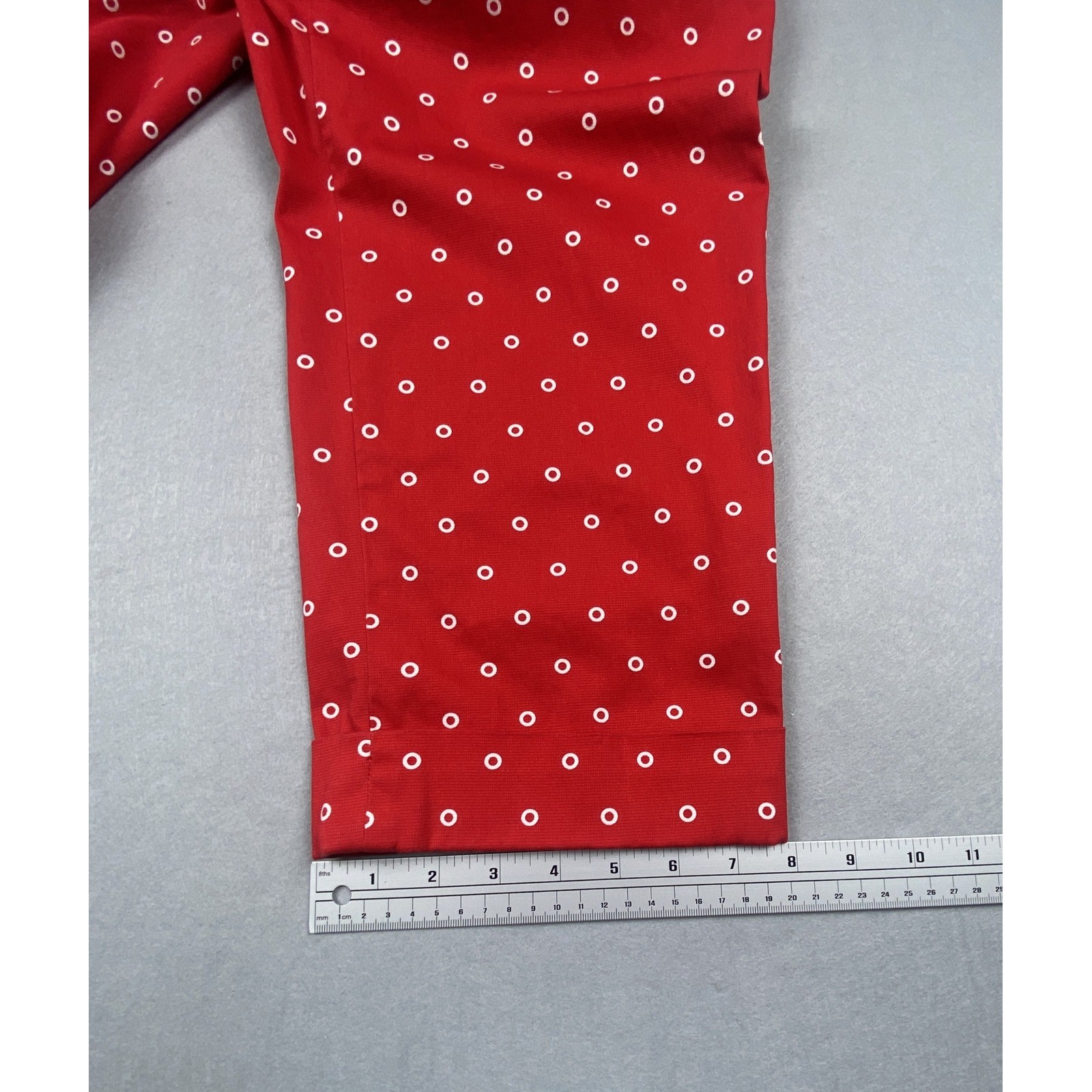 Rafaella Petites Red White Geometric Ring Print Cropped Capri Pants Size 6P