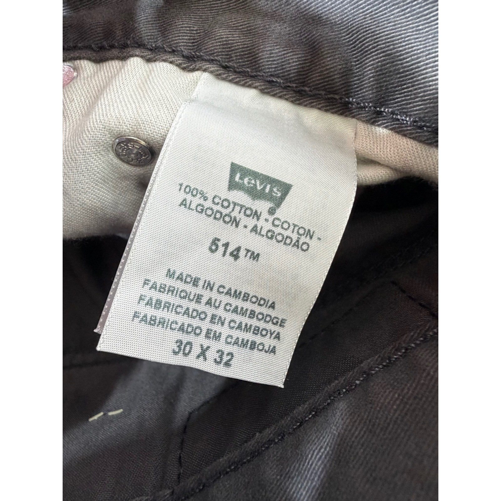 Levis 514 Slim Straight Fit Chino Pants 30×32 Charcoal Gray 100% Cotton NWT