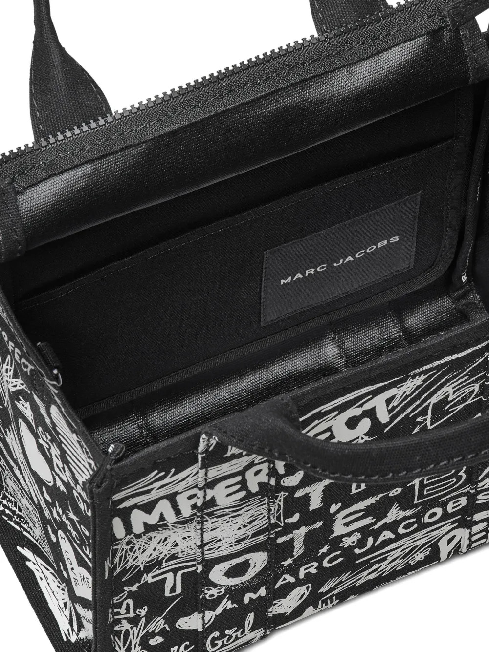 MARC JACOBS – Women Punk Scribble Canvas Small Tote Bag