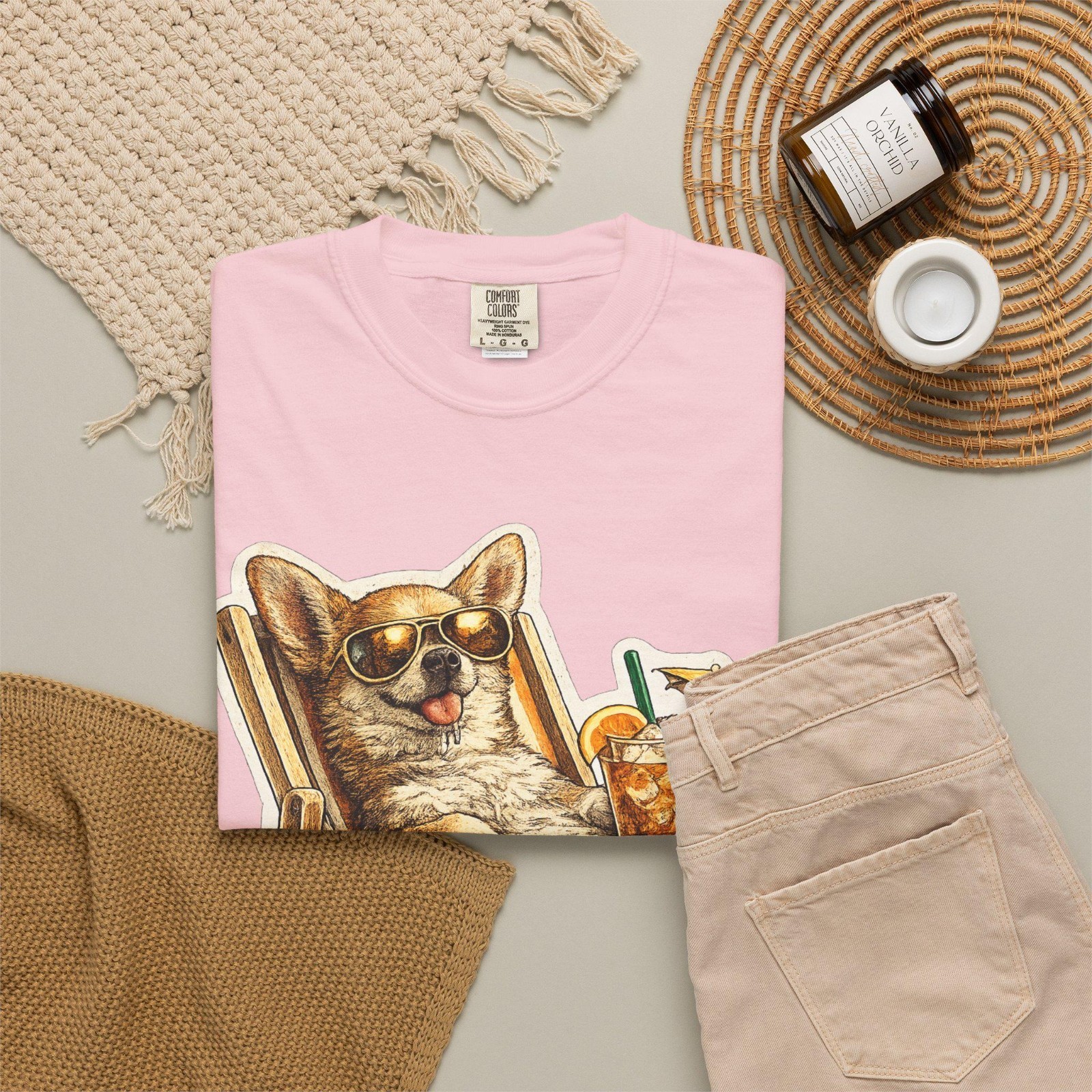 Relaxed Corgi With Drink Too Small for Responsibilities T-shirt