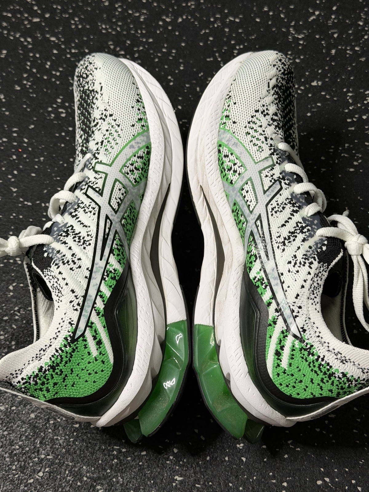 Size 8 Asics Kinsei Blast White Cilantro Green Gel FF Blast Rare Running