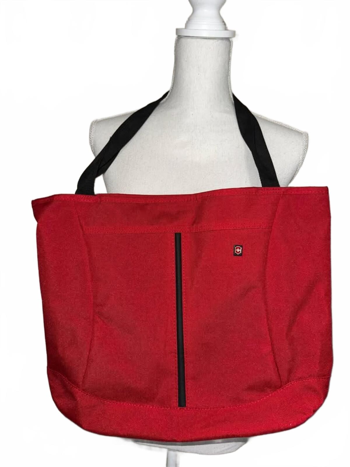 New Victorinox Swiss Army Red Shoulder Strap Tote Bag Travel Work Lined Carryall