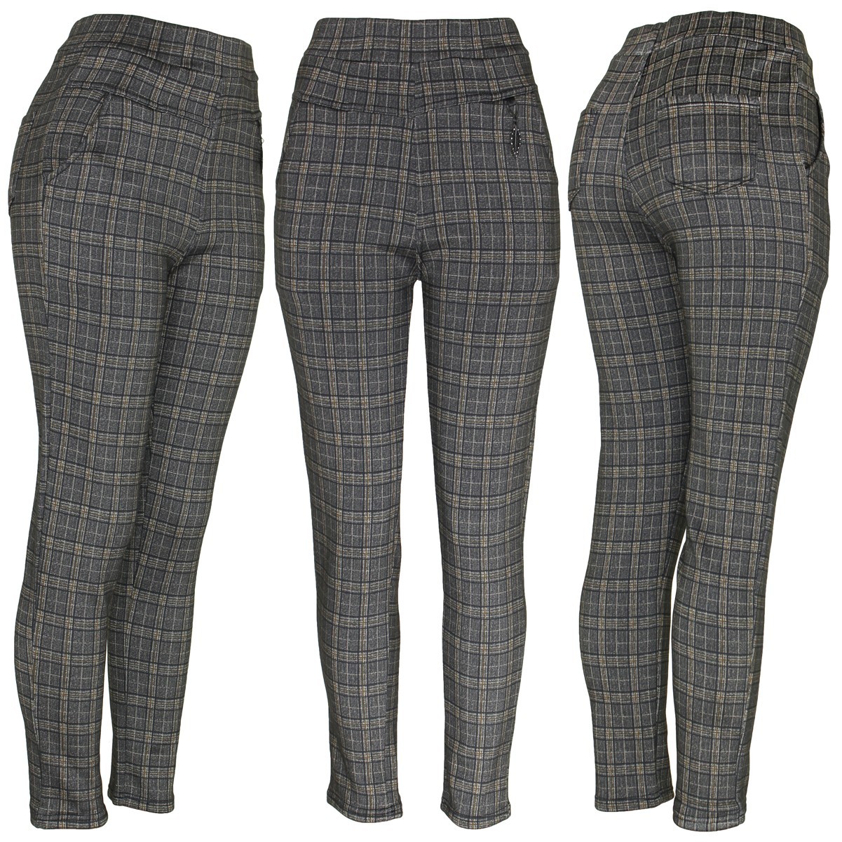 Women’s Plaid Winter Pants Warm Fleece Lined Stretch Thermal Dressy leggings