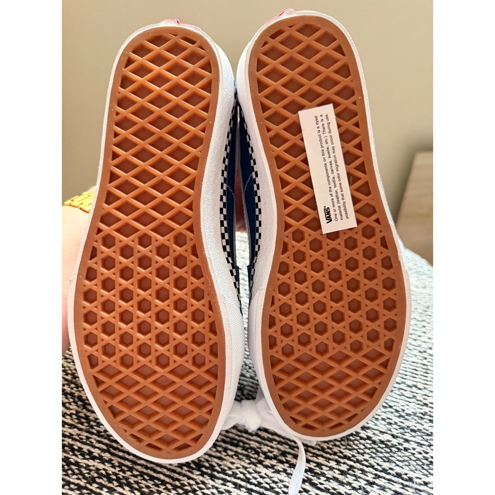 Vans Sk8-Low Reissue Blue White Checkered Sneakers Kids Size 3.0 500714