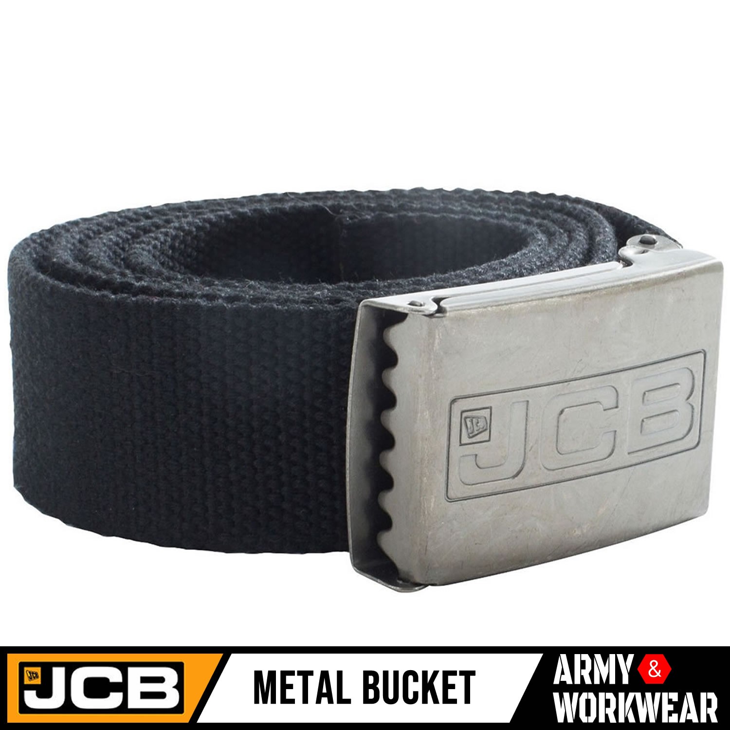 JCB Mens Canvas/Cotton Adjustable Belt Work Pants Black